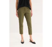 7/8-Hose BONPRIX, Damen, Gr. 48, N-Gr, grün (dunkeloliv), Obermaterial: 51% Baumwolle, 46% Polyester, 3% Elasthan, regular fit, Hosen 7/8-Hose, elegante 7/8-Länge, feminin geschnitten, Regular Fit (16