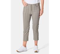 Caprihose GOLDNER "Kurzgröße Verkürzte Strukturhose, elastisch", Damen, Gr. 20, K-Gr, grau (zement), Obermaterial: 45% Elastomultiester ELE. 44% Baumwolle CO. 7% Viskose CV. 4% Polyester PES., Hosen C