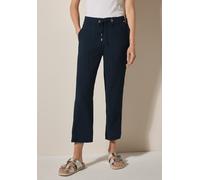 7/8-Hose CECIL, Damen, Gr. L, Länge 26, blau (universal blau), Stoff, 70% Viskose, 30% Polyamid, unifarben, loose fit 7/8-Länge, Hosen 7/8-Hose, High Waist (12294405-L) universal blau