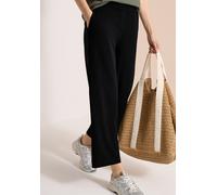 Cecil Damen High Waist Wide Leg Hose im Loose Fit in Schwarz, Gr: M