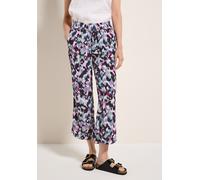 7/8-Hose CECIL, Damen, Gr. M, Länge 26, weiß (vanilleweiß), Stoff, 100% Viskose, bedruckt, loose fit 7/8-Länge, Hosen 7/8-Hose, High Waist (92526314-M) vanilleweiß