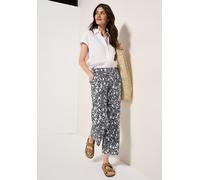 7/8-Hose CECIL, Damen, Gr. M, Länge 26, weiß (vanilleweiß), Stoff, 100% Viskose, bedruckt, normal 7/8-Länge, Hosen 7/8-Hose, High Waist (54072516-M) vanilleweiß