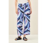 7/8-Hose CECIL, Damen, Gr. S, Länge 26, urban navy blau, Stoff, 85% Viskose, 15% Polyamid, bedruckt, normal 7/8-Länge, Hosen 7/8-Hose, High Waist (31573433-S) urban navy blau