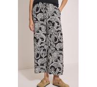 7/8-Hose CECIL, Damen, Gr. XL, Länge 26, schwarz-weiß (schwarz), Stoff, 100% Viskose, gemustert, loose fit 7/8-Länge, Hosen 7/8-Hose, in 7/8-Länge (28265629-XL) schwarz