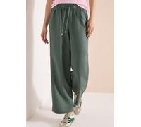 Cecil Damen High Waist Wide Leg Hose aus Leinenmix in Grün, Gr: XS