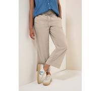 7/8-Hose CECIL "Style Neele", Damen, Gr. L (42), Länge 26, beige (boulder beige), Web, Obermaterial: 66% Baumwolle, 30% Polyester, 4% Elasthan, unifarben, normal 7/8-Länge, Hosen 7/8-Hose, mit elastis