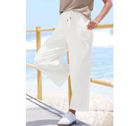 7/8-Hose ELBSAND "Sanna", Damen, Gr. S (36), N-Gr, weiß, Sweatware, Obermaterial: 95% Baumwolle, 5% Elasthan, unifarben, figurumspielend knöchelfrei, Hosen 7/8-Hose, aus Sweatware mit weitem Bein, ver