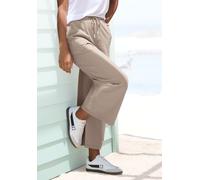 7/8-Hose ELBSAND "Sanna", Damen, Gr. XXL (44), N-Gr, taupe, Sweatware, Obermaterial: 95% Baumwolle, 5% Elasthan, unifarben, figurumspielend knöchelfrei, Hosen 7/8-Hose, aus Sweatware mit weitem Bein, 