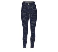 7/8-Hose FREDDY "WRUP REGULAR SUPERSKINNY 7/8", Damen, Gr. XL (42), N-Gr, blau (camouflage blau), Web, Obermaterial: 80% Baumwolle, 20% Elasthan, tarnfarben, figurbetont 7/8-Länge, Hosen 7/8-Hose, mit
