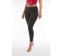 7/8-Hose FREDDY "WRUP REGULAR SUPERSKINNY 7/8", Damen, Gr. XL (42), N-Gr, schwarz, Web, Obermaterial: 85% Polyester, 15% Elasthan, glänzend, unifarben, figurbetont 7/8-Länge, Hosen 7/8-Hose, mit Push