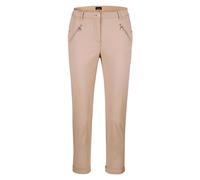 7/8-Hose GOLDNER "Kurzgröße Lässige Chinohose mit Peach-Finish", Damen, Gr. 23, K-Gr, beige (sand), Obermaterial: 97% Baumwolle CO. 3% Elasthan EL., Hosen 7/8-Hose (86813306-23) sand