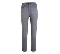 7/8-Hose GOLDNER "Kurzgröße Slim Fit Jeans BELLA mit Dehnbund", Damen, Gr. 21, K-Gr, grau (hellgrau), Obermaterial: 56% Baumwolle CO. 27% Polyester PES. 14% Viskose CV. 3% Elasthan EL., normal, Hosen 