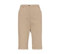 7/8-Hose GOLDNER "Kurzgröße Sportliche Bermuda-Jeanshose Carla", Damen, Gr. 26, K-Gr, lila (sand), Obermaterial: 77% Baumwolle CO. 19% Polyester PES. 4% Elasthan EL., Hosen 7/8-Hose (30706754-26) sand