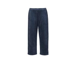 7/8-Hose GOLDNER "Kurzgröße Trendstarke Culotte in Velourslederoptik", Damen, Gr. 21, K-Gr, blau (tintenblau), Obermaterial: 90% Polyester PES. 10% Elasthan EL., normal, Hosen 7/8-Hose, Ohne (51888743