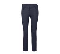 7/8-Hose GOLDNER "Schmale Stretchhose BELLA", Damen, Gr. 42, N-Gr, blau (dunkelblau), Obermaterial: 65% Baumwolle CO. 31% Polyester PES. 4% Elasthan EL., Hosen 7/8-Hose (71805237-42) dunkelblau