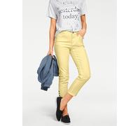 7/8-Hose HEINE, Damen, Gr. 40, Normalgrößen, gelb (hellgelb), 98% Baumwolle, 2% Elasthan, Miedereinsatz:85% Polyester, 15% Elasthan, unifarben, 7/8-Länge, Hosen 7/8-Hose (94675012-40) hellgelb