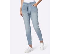 7/8-Hose HEINE, Damen, Gr. 50, Normalgrößen, blau, bleached, 99% Baumwolle, 1% Elasthan, unifarben, Hosen 7/8-Hose (68965704-50) blau, bleached