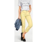 7/8-Hose HEINE, Damen, Gr. 42, Normalgrößen, gelb (hellgelb), 98% Baumwolle, 2% Elasthan, Miedereinsatz:85% Polyester, 15% Elasthan, unifarben, 7/8-Länge, Hosen 7/8-Hose (94675012-42) hellgelb