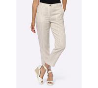 7/8-Hose INSPIRATIONEN, Damen, Gr. 25, Kurzgrößen, beige (champagner, sesam, gestreift), 80% Viskose, 20% Leinen, gemustert, gestreift, 7/8-Länge, Hosen 7/8-Hose (86588833-25) champagner, sesam, gestr