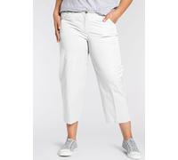 7/8-Hose KJBRAND "Babsie: bequemer Oberschenkel", Damen, Gr. 42, N-Gr, weiß, Web, Obermaterial: 98% Baumwolle, 2% Elasthan, unifarben, bequem 7/8-Länge, Hosen 7/8-Hose, Sommerlich, leichter Baumwoll-S