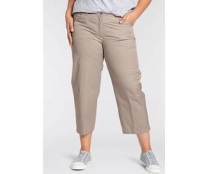 7/8-Hose KJBRAND "Babsie: bequemer Oberschenkel", Damen, Gr. 48, N-Gr, beige, Web, Obermaterial: 98% Baumwolle, 2% Elasthan, unifarben, bequem 7/8-Länge, Hosen 7/8-Hose, Sommerlich, leichter Baumwoll-