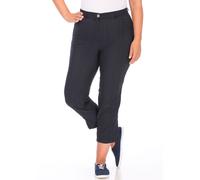 7/8-Hose KJBRAND "BEA 7/8", Damen, Gr. 42, N-Gr, blau (dunkelblau), Web, Obermaterial: 47% Baumwolle, 45% Polyester, 6% Viskose, 2% Elasthan, figurumspielend 7/8-Länge, Hosen 7/8-Hose, bügelfrei (4150