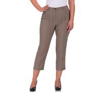 7/8-Hose KJBRAND "BEA 7/8", Damen, Gr. 50, N-Gr, grau (taupe), Web, Obermaterial: 47% Baumwolle, 45% Polyester, 6% Viskose, 2% Elasthan, figurumspielend 7/8-Länge, Hosen 7/8-Hose, bügelfrei (25708965-