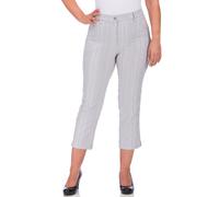 7/8-Hose KJBRAND "BEA 7/8", Damen, Gr. 50, N-Gr, silber (silberfarben), Web, Obermaterial: 47% Baumwolle, 45% Polyester, 6% Viskose, 2% Elasthan, figurumspielend 7/8-Länge, Hosen 7/8-Hose, bügelfrei (