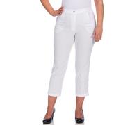 7/8-Hose KJBRAND "BEA 7/8", Damen, Gr. 50, N-Gr, weiß, Web, Obermaterial: 47% Baumwolle, 45% Polyester, 6% Viskose, 2% Elasthan, figurumspielend 7/8-Länge, Hosen 7/8-Hose, bügelfrei (20474433-50) weiß