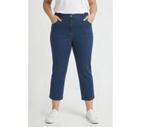 7/8-Hose KJBRAND "Betty", Damen, Gr. 44K (22), K-Gr, blau (denim stoned), Denim/Jeans, Obermaterial: 71% Baumwolle, 25% Polyester, 4% Elasthan, regular fit 7/8-Länge, Hosen 7/8-Hose, in großen Größen 