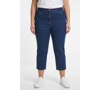 7/8-Hose KJBRAND "Betty", Damen, Gr. 46, N-Gr, blau (denim stoned), Denim/Jeans, Obermaterial: 71% Baumwolle, 25% Polyester, 4% Elasthan, unifarben, regular fit 7/8-Länge, Hosen 7/8-Hose, in großen Gr