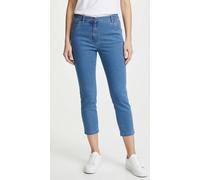 7/8-Hose KJBRAND "Betty", Damen, Gr. 50, N-Gr, blau (denim bleached), Denim/Jeans, Obermaterial: 71% Baumwolle, 25% Polyester, 4% Elasthan, unifarben, regular fit 7/8-Länge, Hosen 7/8-Hose, in großen 