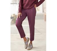 7/8-Hose LASCANA, Damen, Gr. 44, N-Gr, rot (burgunderrot), Web, Obermaterial: 95% Polyester, 5% Elasthan, figurumspielend 7/8-Länge, Hosen 7/8-Hose, mit Bügelfalten, schmales Bein (25111167-44) burgun