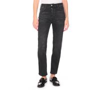 7/8-Hose LE TEMPS DES CERISES "400/17", Damen, Gr. 28, EURO-Größen, schwarz, 100% Baumwolle, unifarben, Hosen 7/8-Hose, mit 7/8-Länge (29532152-28) schwarz