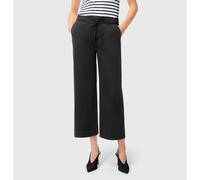 7/8-Hose MAC "CHIARA BELT cropped", Damen, Gr. 34, N-Gr, schwarz, Web, Obermaterial: 77% Baumwolle, 20% Polyamid, 3% Elasthan, unifarben, weit 7/8-Länge, Hosen 7/8-Hose, Wide Fit, mit geradem, weitem