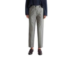 7/8-Hose MARC O'POLO "MALIN SLIM", Damen, Gr. 34, N-Gr, grau (medium grau), Flanell, Obermaterial: 49% Polyester, 48% Viskose, 3% Elasthan, unifarben, slim fit knöchelfrei, Hosen 7/8-Hose, mit Schlitz