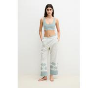 7/8-Hose MARC O'POLO "Mix N Match Cotton", Damen, Gr. XL (46), N-Gr, gray mist print, Jersey, Obermaterial: 100% Baumwolle, bequem lang, Hosen 7/8-Hose, aus leichtem Jersey, Regular Fit, mit seitliche