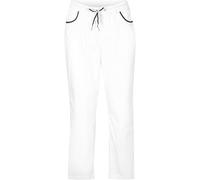7/8-Hose BONPRIX, Damen, Gr. 46, N-Gr, weiß, dunkelblau, Obermaterial: 98% Baumwolle, 2% Elasthan, loose fit, Hosen 7/8-Hose, mit Bequembund, Loose Fit, 7/8-Länge (53186604-46) weiß, dunkelblau