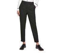 7/8-Hose S.OLIVER BLACK LABEL, Damen, Gr. 46, N-Gr, grau (grau, schwarz), Web, Obermaterial: 47% Polyester, 47% Viskose, 6% Elasthan, unifarben, slim fit knöchelfrei, Hosen, mit asymmetrischem Hakenve