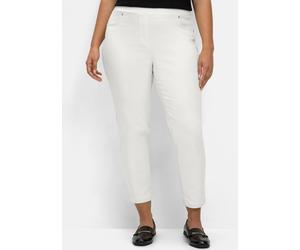 7/8-Hose SHEEGO, Damen, Gr. 40, Normalgrößen, weiß, 69% Baumwolle, 29% Polyester, 2% Elasthan, unifarben, Hosen 7/8-Hose (21793163-40) weiß
