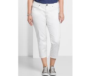 7/8-Hose SHEEGO, Damen, Gr. 42, Normalgrößen, weiß, 97% Baumwolle, 3% Elasthan, unifarben, Hosen 7/8-Hose (19462050-42) weiß
