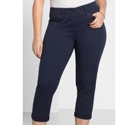 7/8-Hose SHEEGO, Damen, Gr. 58, Normalgrößen, blau (marine), 97% Baumwolle, 3% Elasthan, unifarben, Hosen 7/8-Hose (20287454-58) marine