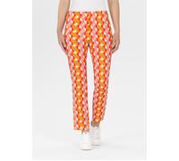7/8-Hose STEHMANN, Damen, Gr. 44, N-Gr, rot (lipstick,2024), Obermaterial: 88% Polyester, 12% Elasthan, gemustert, slim fit 7/8-Länge, Hosen 7/8-Hose, mit breitem Muster (91122301-44)