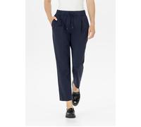 7/8-Hose STEHMANN "Myriel2-720", Damen, Gr. 40, N-Gr, marine, Web, Obermaterial: 50% Baumwolle, 42% Polyamid, 8% Elasthan, unifarben, regular fit 7/8-Länge, Hosen 7/8-Hose, mit elastischem Bund (64289