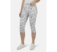 7/8-Hose STOOKER WOMEN "Print Capri Skinny Fit Jeans", Damen, Gr. 38, Kurz, blau (blau leafs dots), angeraute Sweatware, 73% Baumwolle, 25% Polyester, 2% Elasthan, extraeng 7/8-Länge, Hosen 7/8-Hose,