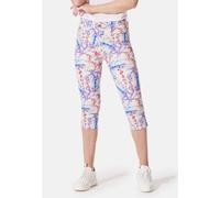 7/8-Hose STOOKER WOMEN "Print Capri Skinny Fit Jeans", Damen, Gr. 40, Kurz, bunt (brilliant flowers), angeraute Sweatware, 73% Baumwolle, 25% Polyester, 2% Elasthan, extraeng 7/8-Länge, Hosen 7/8-Hose