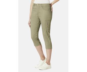 7/8-Hose STOOKER WOMEN "Tahiti Fashion Capri Slim Fit", Damen, Gr. 38, Länge 21, grün (olive), Twill, 97% Baumwolle, 3% Elasthan, eng 7/8-Länge, Hosen 7/8-Hose, Capri Slim Fit Casual Clean Wash Twill 