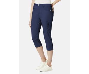 7/8-Hose STOOKER WOMEN "Tahiti Fashion Capri Slim Fit", Damen, Gr. 44, Länge 21, blau (blauberry), Twill, 97% Baumwolle, 3% Elasthan, eng 7/8-Länge, Hosen 7/8-Hose, Capri Slim Fit Casual Clean Wash Tw
