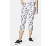 7/8-Hose STOOKER WOMEN "Tahiti Print Capri Slim Fit", Damen, Gr. 38, Länge 21, blau (watercolor blau), Twill, 70% Viskose, 26% Polyamid, 4% Elasthan, eng 7/8-Länge, Hosen 7/8-Hose, Capri Slim Fit Casu