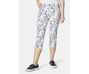 7/8-Hose STOOKER WOMEN "Tahiti Print Capri Slim Fit", Damen, Gr. 40, Länge 21, blau (watercolor blau), Twill, 70% Viskose, 26% Polyamid, 4% Elasthan, eng 7/8-Länge, Hosen 7/8-Hose, Capri Slim Fit Casu